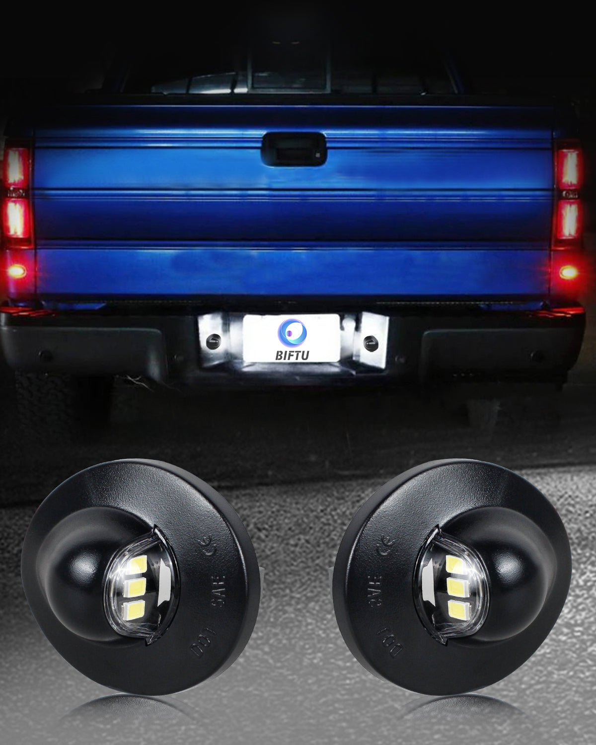 2pcs License Plate Light with 9 Lamp Beads Led License Plate Light 6500K  Low Power Consumption for Ford F150 F250 F350 F450 F550